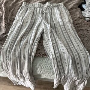 Time and Tru White and Gray Striped Pants